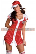 22FG-紅白條紋女棒球員