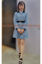 22CEA－復古連身洋裝（藍）（華燈初上／復古風）