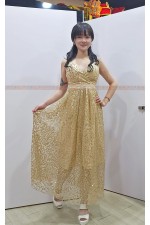 22CF-亮粉連身洋裝     復古連身洋裝