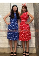 22CGA- 點點復古洋裝 (紅)