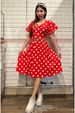 22CJD- 復古洋裝D(紅)