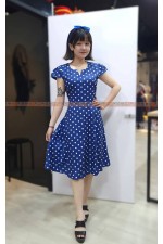 22CM- 復古洋裝G (藍)