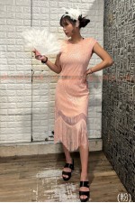 23AAB- DISCO 亮片流蘇裙A (粉)