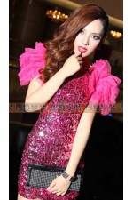 23DK-桃紅雙袖亮片