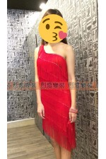 23DL-紅色單肩流蘇