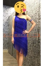 23DN-藍色單肩流蘇