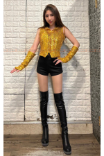 24CB-金亮片表演服 (褲裝版)