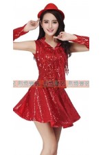 24CC-紅亮片表演服