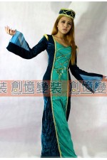 25DA-綠色金邊長袍女祭司