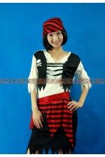 26DK- 黑條紋頭巾女海盜