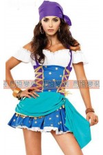 26EE-白藍露肩女海盜