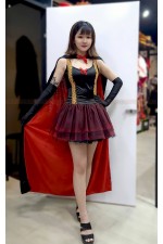 28BC-暗紅連身蓬裙女巫