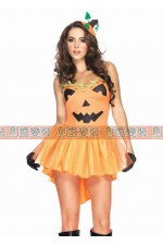 28CE-性感橘色連身南瓜裝