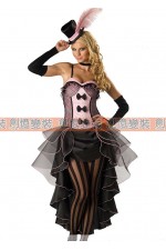 28DB-粉復古黑紗裙百老匯