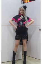 29CE-桃紅黑骷髏裝