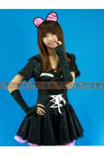 29DA-黑粉裙邊短貓女