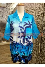 OA016C-  椰樹襯衫(藍C)