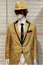 OA112H- 亮片外套 (金黃黑邊)