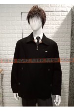 OA115D-  毛呢外套 (黑)