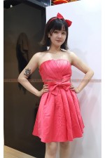 OA205-桃紅緞面小禮服