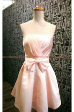 OA206-粉緞面小禮服