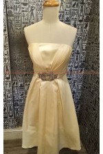 OA210-淡黃緞面小禮服