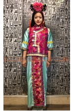 OB001E- 清朝格格裝A (綠桃) 中國風