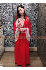 OB006A- 短紗唐裝 (紅)　中國風