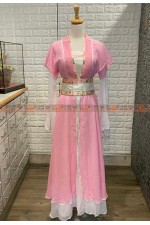 OB007E- 長紗唐裝 (粉) 中國風