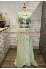 OB007F-  長紗唐裝 (綠) 中國風