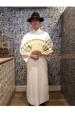 OB106D-  長袍(白) 中國風