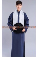 OB106G- 長袍(深藍) 中國風