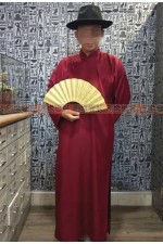 OB106H- 長袍(酒紅) 中國風