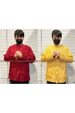 OB113A- 雙色棉襖 (金紅)