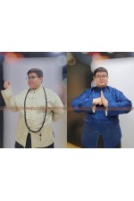 OB113B- 雙色棉襖 (米白、藍)