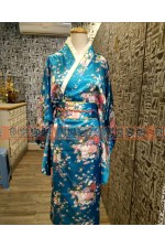 OC202B-藍碎花長和服（日式和風）