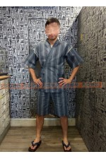 OC271A - 日式甚平 條文灰 