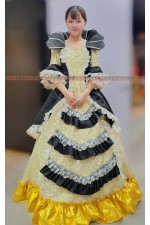 OE003D- 黑立領歐洲洋裝