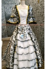 OE004-銀黑色歐洲洋裝