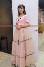 OE201- 粉紅長洋裝