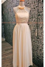 OE202- 掛脖粉長禮服