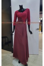 OE203- 深紅長禮服