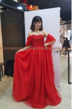 OE214- 紅紗長禮服
