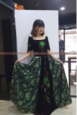 OE215- 綠玫瑰絨布禮服