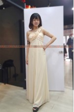 OE223－裸色單肩長禮服