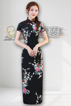 OC113B-長旗袍M (黑)